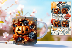 Festive 11oz Mug Wrap Png Artwork , 3D Pumpkin Product Image 1
