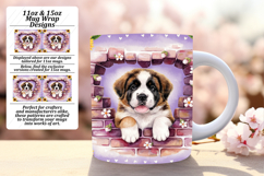 Sleek 11oz Mug Wrap Png Design , Cute Dog Product Image 1