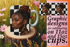 11oz/15oz African Woman Mug Wrap Chessboard Art Product Image 1