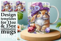 Playful Springtime Bunny Wrap Sublimation 15oz Product Image 1
