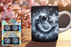 Elegant 15oz Mug Wrap Png Template , Astronaut Product Image 1