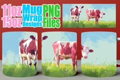 Charming Spring Cow Mug Wraps for 11oz and 15oz Product Image 1