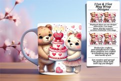 ARTISTIC PNG for 11oz Mug Wrap , Valentine Bear Product Image 1
