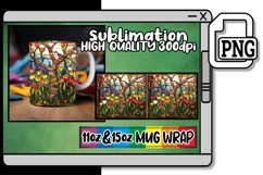Serene Stained Glass Mug Wrap Impressions 11oz/15oz Product Image 1