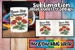 Heartfelt mornings 11oz 15oz sublimation wrap, Flowers Quote Product Image 1