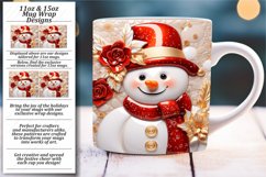Holiday Cheer in Vibrant 3D Snowman Christmas Mug Wrap Product Image 1