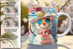 Snowman Wonderland Sublimation Mug Wrap 11oz/15oz Holiday Product Image 1
