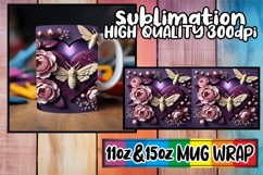 Sweet memories 11oz 15oz sublimation wrap, 3D Heart Product Image 1