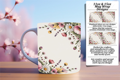 Dynamic 11oz Mug Wrap Png Template , Flowers Product Image 1