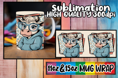 Joyful evenings 11oz 15oz sublimation wrap, Cute Cow Product Image 1