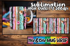 Colorful 3D Leopard Floral Mug Wrap Sublimation Product Image 1