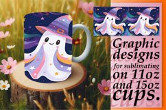 15x Spooky Ghost Mug Wrap Bundle, Halloween 11oz &amp; 15oz PNG Product Image 8