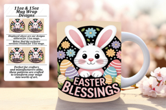 Chic 15oz Mug Wrap Png Design , Easter Bunny Product Image 1