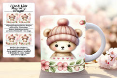 Cute 15oz Mug Wrap Png Artwork , Cute Animals Product Image 1