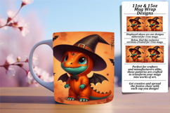EYE-CATCHING 11oz Mug Wrap PNG , Halloween Dino Product Image 1