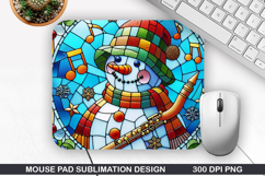 Snowman Mouse Pad Sublimation, Christmas Mouse Pad PNG Product Image 1