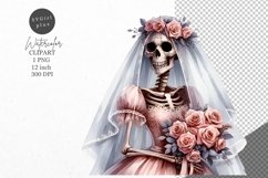 Halloween clipart, Skeleton bride clipart Product Image 1