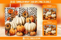 Pumpkin Tumbler Sublimation Wrap, 20 oz Fall Tumbler Wrap Product Image 1