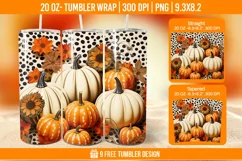 Pumpkin Tumbler Sublimation Wrap, 20 oz Fall Tumbler Wrap Product Image 1