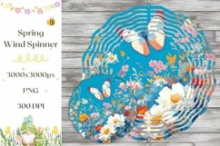 Spring Flowers Wind Spinner Design, Butterfly Wind Spinner Product Image 1