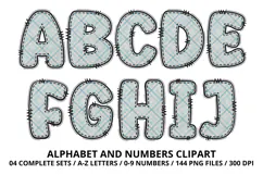Blue Baby Shower Alphabet Clipart PNG 300 DPI Product Image 2