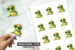 Cute Turtle sticker, funny sticker png Product Image 1