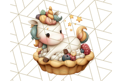 Cute Dessert Unicorn PNG Clipart with Cupcakes &amp; Candies Product Image 2