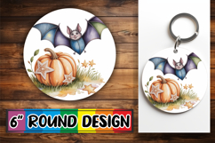Circle of Happiness Keychain PNG, Pumpkin Watercolor Product Image 1