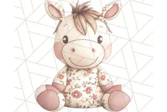 Pink Floral Stuffed Animal Clipart PNG, Cute Stuffed Animals Product Image 2