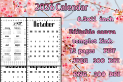 2027 calendar templates with flower frame Product Image 3