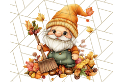 Fall Gnome PNG Clipart, Cute Autumn Gnomes with Pumpkins Product Image 2