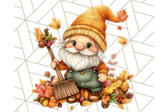 Fall Gnome PNG Clipart, Cute Autumn Gnomes with Pumpkins Product Image 2