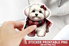 Christmas Dog Sticker| Christmas Sticker PNG Design Product Image 1