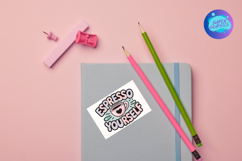 Printable Kawaii Coffee Quote Stickers Bundle PNG, JPG, PDF Product Image 2