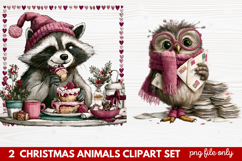 Christmas Animals Clipart Set | Cute Festive Wildlife PNG Product Image 1