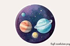 Space of Astronaut Watercolor Clipart PNG Product Image 1
