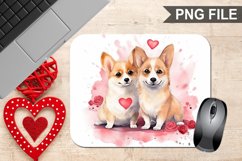 Dog Valentine&#039;s Day Sublimation Mouse Pad PNG Design Product Image 1