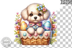 Easter Dog Sublimation - Easter Clipart PNG Design Product Image 1