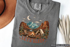 Let’s Sleep Under The Stars Desert Camping PNG Design Product Image 1