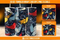 Sparrow Tumbler Wrap Designs, Sublimation Wrap Product Image 1