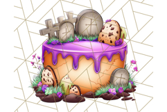 Whimsical Halloween Cake Clipart PNG, Spooky Desserts Product Image 2