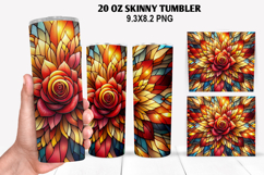 Flower Skinny Tumbler 20oz Wrap Design, Flowers Tumble PNG Product Image 1