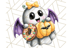 Ghost Café PNG Clipart, Cute Ghost Baristas Halloween Treats Product Image 2