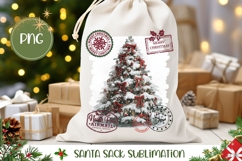 Boho Christmas Santa Sack, Cute Christmas Gift Bag Design Product Image 1