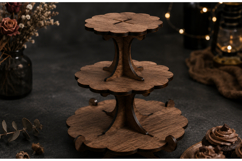 3 Tier Wooden Cupcake Stand Laser Cut SVG Product Image 1