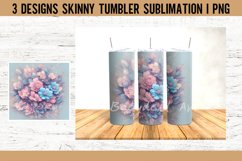 20 oz Tumbler Wrap 3D Flowers Sublimation Design PNG Product Image 2