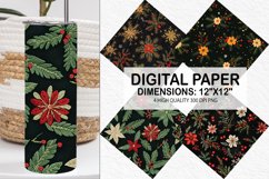 Christmas Embroidery Seamless Digital Paper Product Image 1