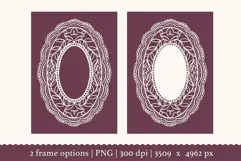 Hand Drawn Vintage Lace Frame PNG Clipart for Wedding Product Image 2
