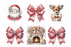 Coquette Christmas Bow PNG, Pink and Preppy Christmas Design Product Image 4