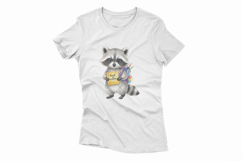 Cute Raccoon with Backpack Holding a Book Watercolor PNG Product Image 4